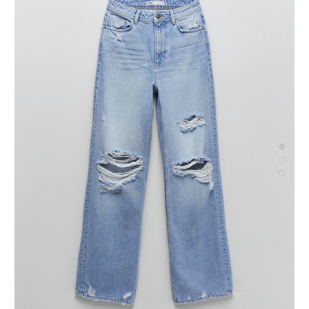 Brand New Zara full length ripped jeans